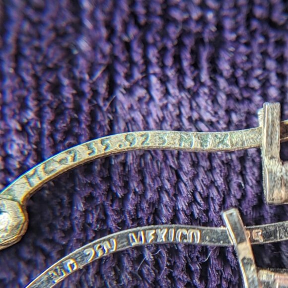 Vintage 925 Sterling Silver Large Hoop Earrings - Picture 3 of 7